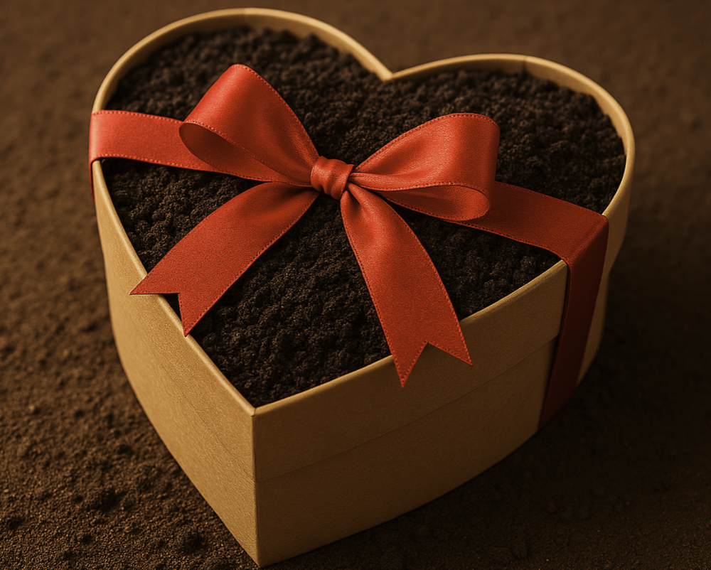 Soil in a Heart Shaped Box