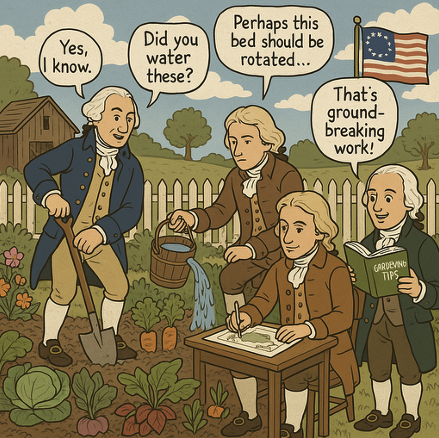 Founding Fathers, in the garden